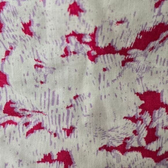 Open Edit Puff Sleeve Square Neck Floral Print Crop Top Linen blend - Picture 4 of 8